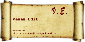 Vasas Edit névjegykártya